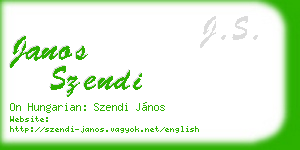 janos szendi business card